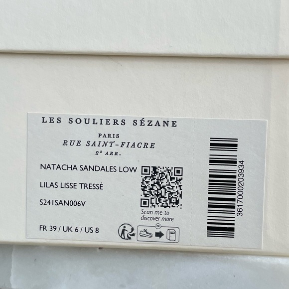 SEZANE Lilac Lavender Purple Braided Leather Open Toe Natacha Low Sandals 39 - Picture 16 of 17